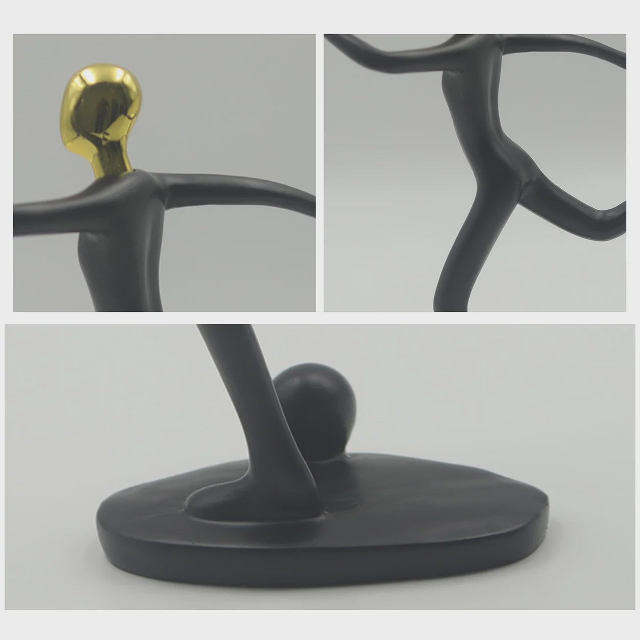 Moderne Mens Sculptuur met Gouden Hoofd - Decoratieve Figuur voor Huis en Bureau