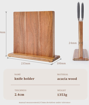 Acacia Hout Magnetische Messenhouder - Sterke Magneet & Ruimtebesparend Keukenrek