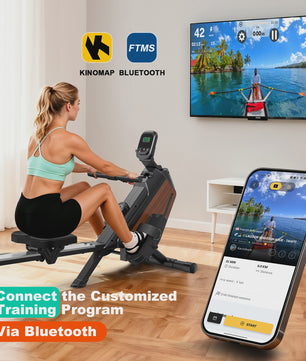 Inklapbare Roeitrainer MettleMatic: 16 Niveaus Magnetische Weerstand & LCD Monitor voor Thuis Cardio