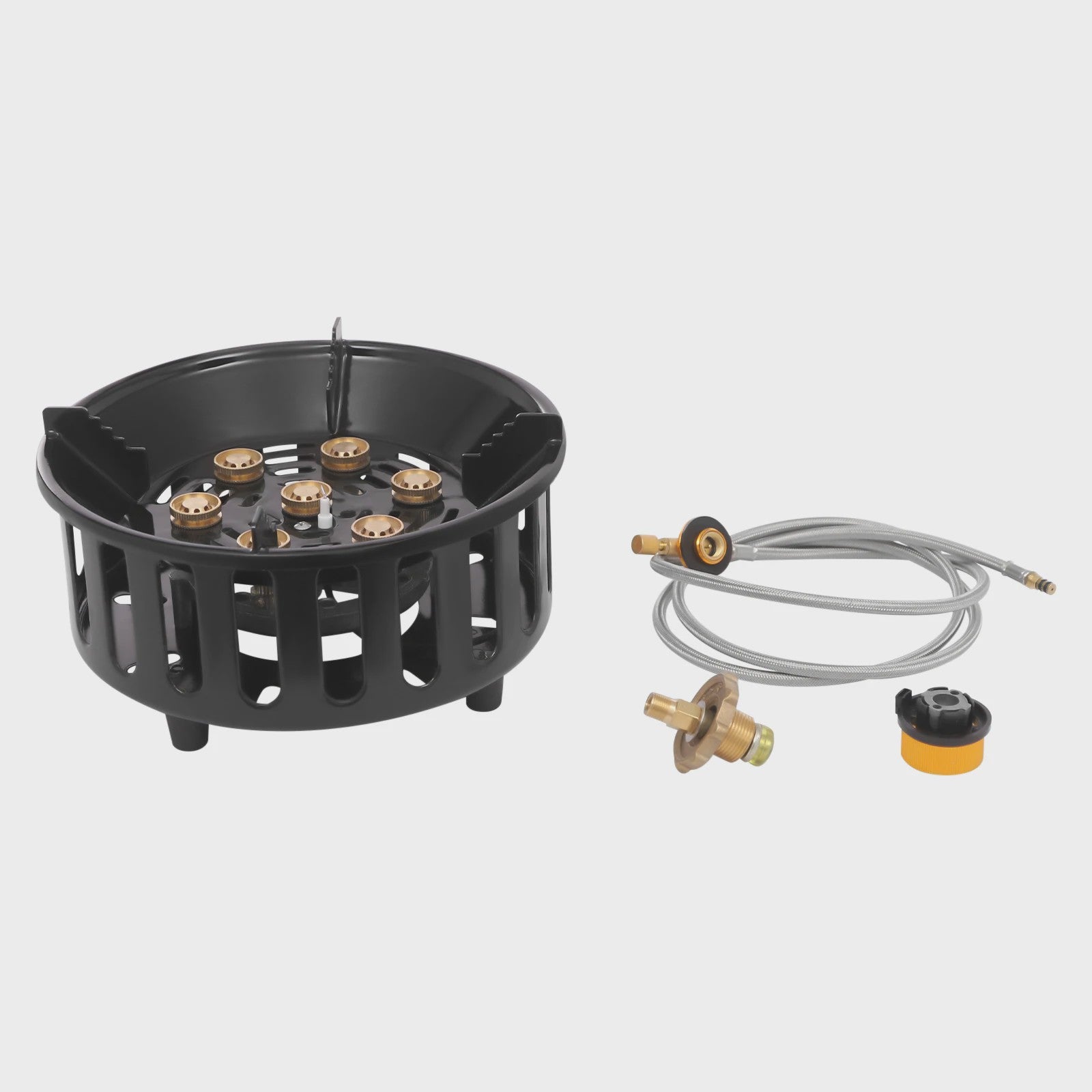 Draagbare Camping Gasbrander 21000W - Krachtige Outdoor Kookplaat met Adapters