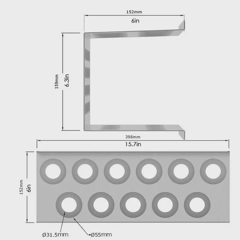 Wandmontage Kit Tube Houder voor 11 Tubes - Ruimtebesparende Werkplaats Organisatie