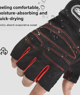 Half Vinger Trainingshandschoenen met Polsband - Fitness, Gewichtheffen, Fietsen