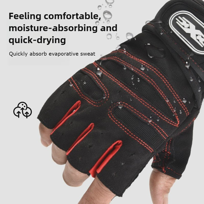 Half Vinger Trainingshandschoenen met Polsband - Fitness, Gewichtheffen, Fietsen