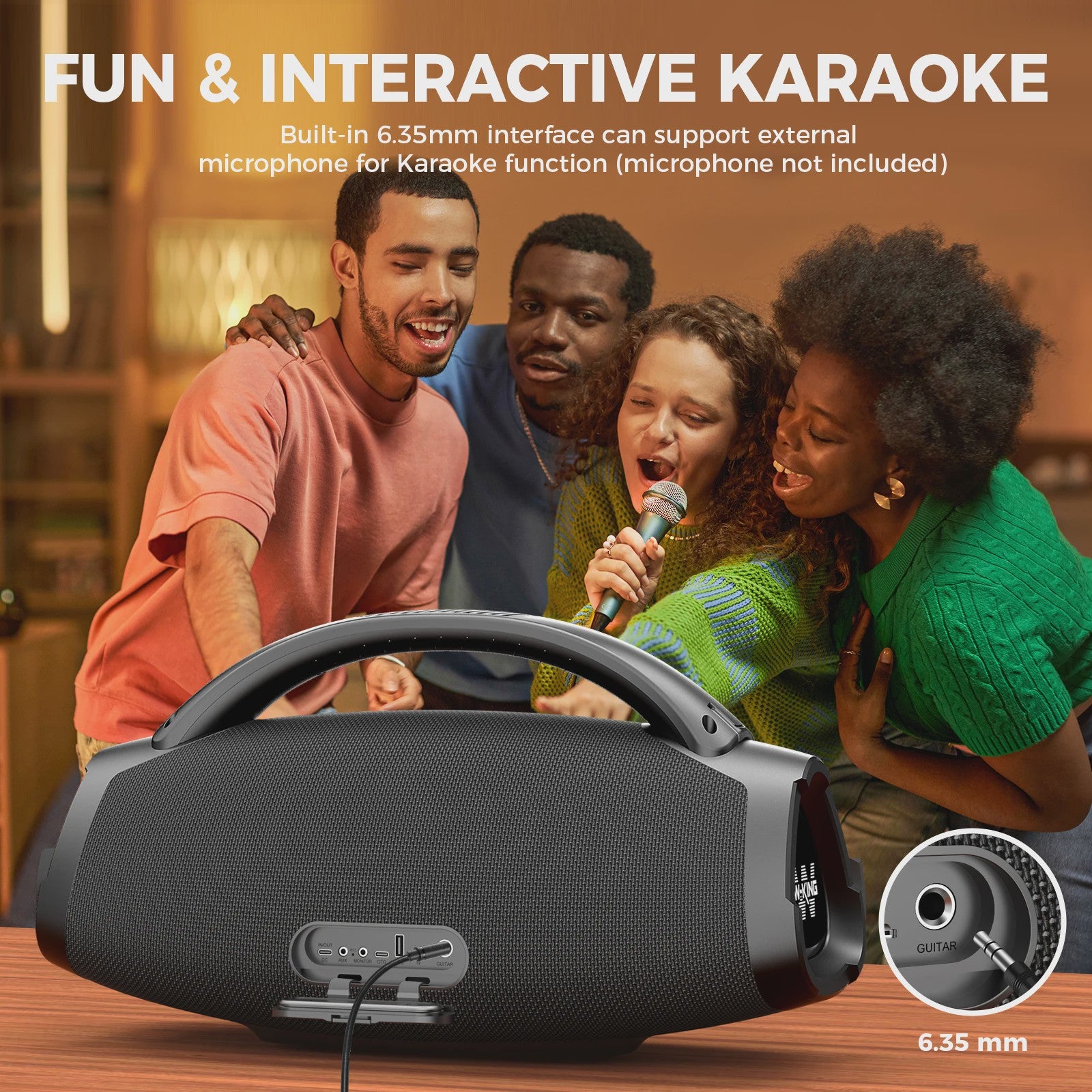 W-KING X20 Draagbare Bluetooth Speaker 200W RMS - Massieve Bas, IPX7 Waterdicht & 24u Speeltijd