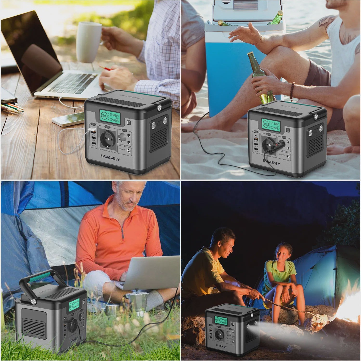SWAREY S500 Pro Power Station 518Wh - Draagbare Energie met 100W Zonnepaneel