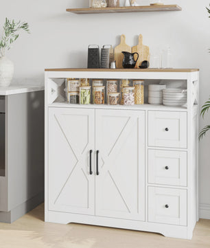 Stijlvolle Keuken Dressoir met Deuren en Lades - Landelijke Woonkamerkast