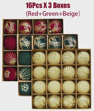 Kerstballen 6cm - Set van 12/16 Stuks - Wijnrood & Goud - Fluweelzacht & Feestelijk