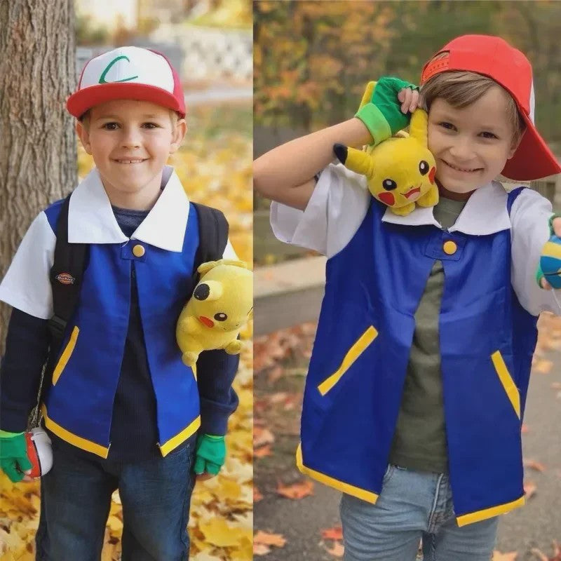 Ash Ketchum Cosplay Set - Pokémon Trainer Kostuum voor Volwassenen & Kinderen