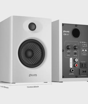 OHAYO C6 Actieve Boekenplank Speakers: 60W, Bluetooth 5.3, Glasvezel Unit, Multi-Input (USB/RCA/AUX) voor PC Gaming