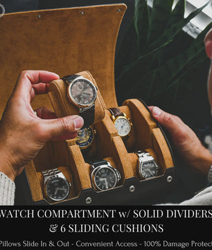 Luxe PU Lederen Horloge Reiskoffer met 6 Vakken - Organiseer en Bescherm uw Horloges