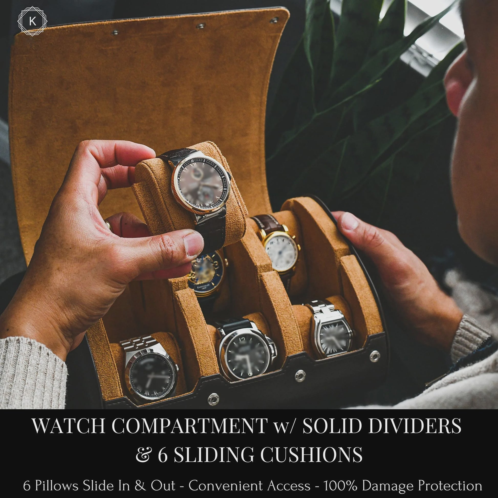 Luxe PU Lederen Horloge Reiskoffer met 6 Vakken - Organiseer en Bescherm uw Horloges