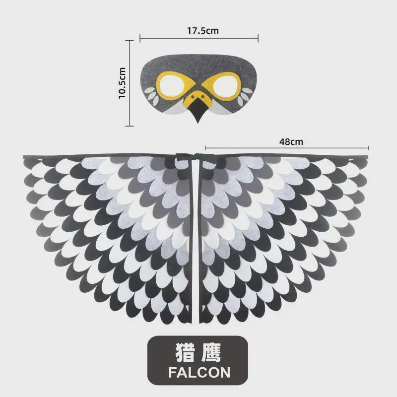 Veren Vleugels en Masker Set - Vogel Kostuum voor Kinderen - Halloween & Feest