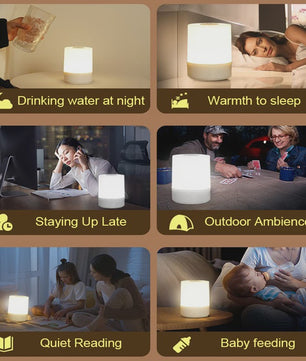 Dimbare LED Nachtlamp met Oplaadbare Batterij en Touch Bediening - Sfeervolle Sfeerverlichting