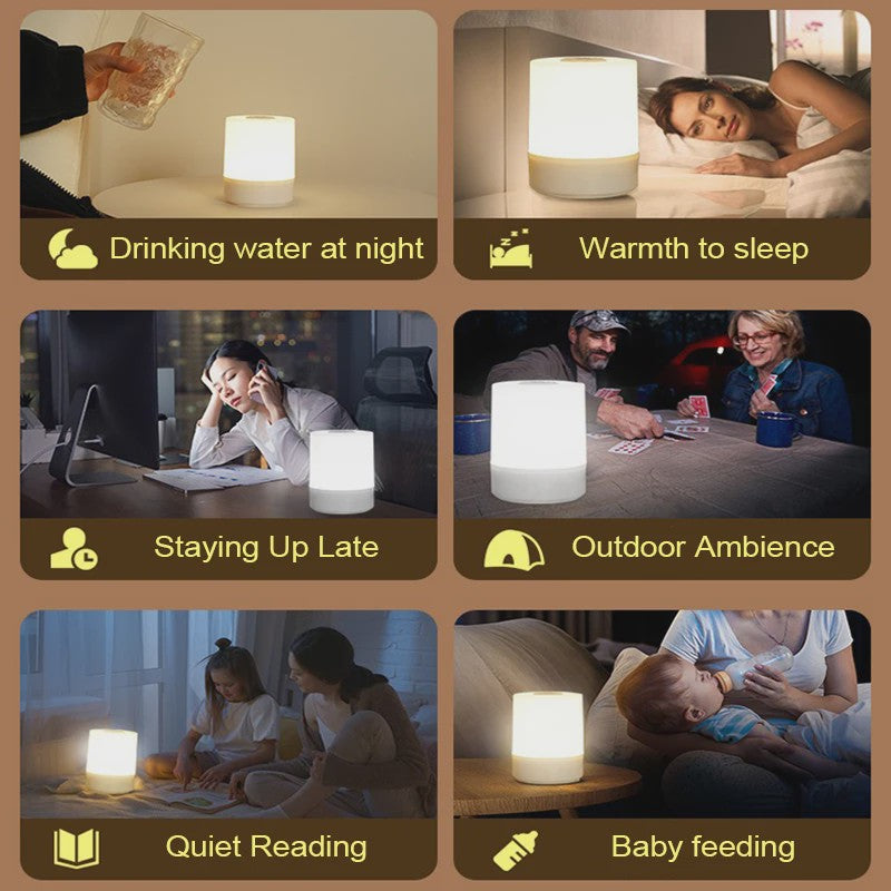 Dimbare LED Nachtlamp met Oplaadbare Batterij en Touch Bediening - Sfeervolle Sfeerverlichting