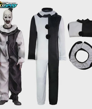 Art The Clown Kostuum & Masker - Terrifier 2 Cosplay Jumpsuit voor Heren en Dames