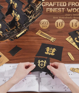 Robotime ROKR Houten 3D Puzzel Model Schepen - Zeeparel Barque