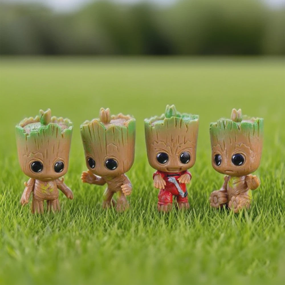 Set van 4 Leuke Groot Miniatuur Beeldjes - Decoratie Figuurtjes
