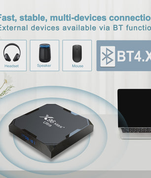X96 MAX Plus Ultra Android 11 TV Box - 4K/8K Media Player met S905X4 Quad Core & 4GB RAM