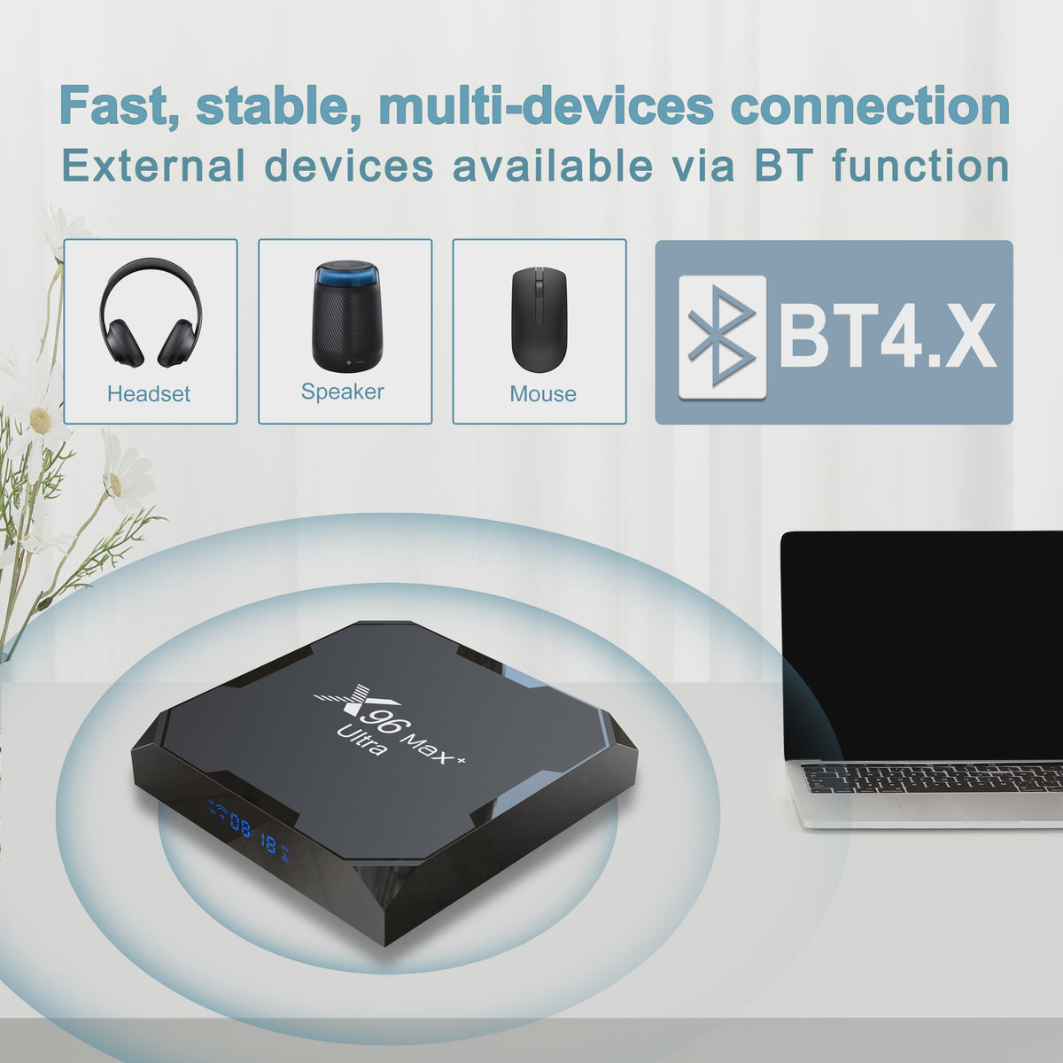 X96 MAX Plus Ultra Android 11 TV Box - 4K/8K Media Player met S905X4 Quad Core & 4GB RAM