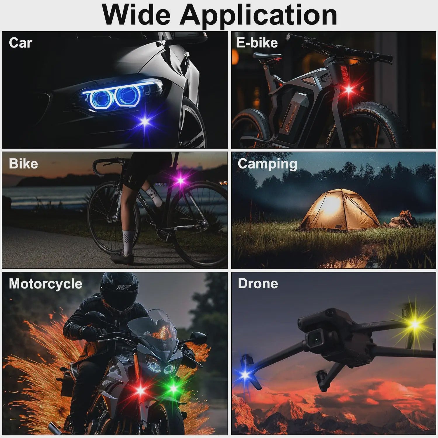 Veelzijdige LED Strobe Anti-Collision Lichten met Afstandsbediening - 8 Kleuren