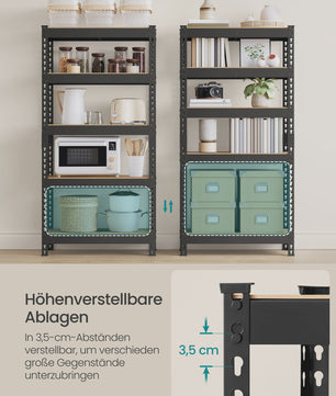 SONGMICS Robuust 5-Laags Opslagrek - 30x75x150 cm | 875 kg Draagvermogen