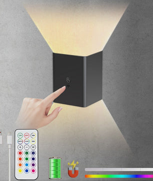 2x Draadloze LED Wandlamp RGB - Oplaadbaar, Dimbaar & Slim - Up/Down Light
