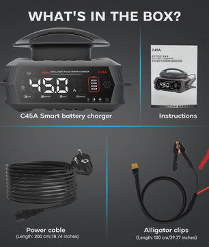 Intelligente Acculader 6V/12V/24V - 45A Slimme Batterij Herstel Lader voor Auto, Motor, Lifepo4, AGM, Gel