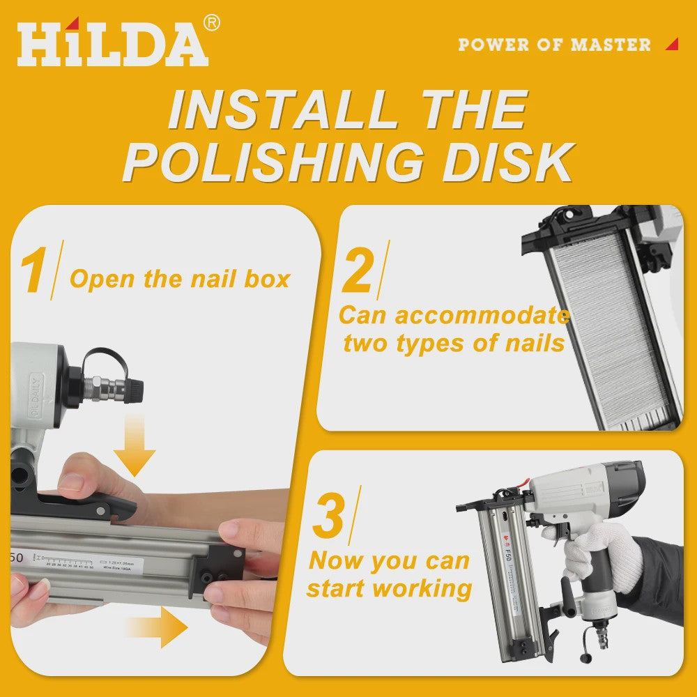 HILDA F50 Pneumatische Tacker & Nietmachine - 2-in-1 voor Meubels en Stoffering