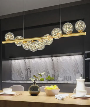Luxe Scandinavische Plafondlamp met Sterrenlicht - Goudkleurig