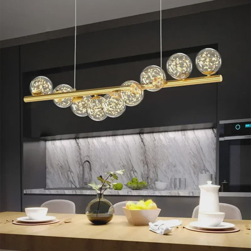 Luxe Scandinavische Plafondlamp met Sterrenlicht - Goudkleurig
