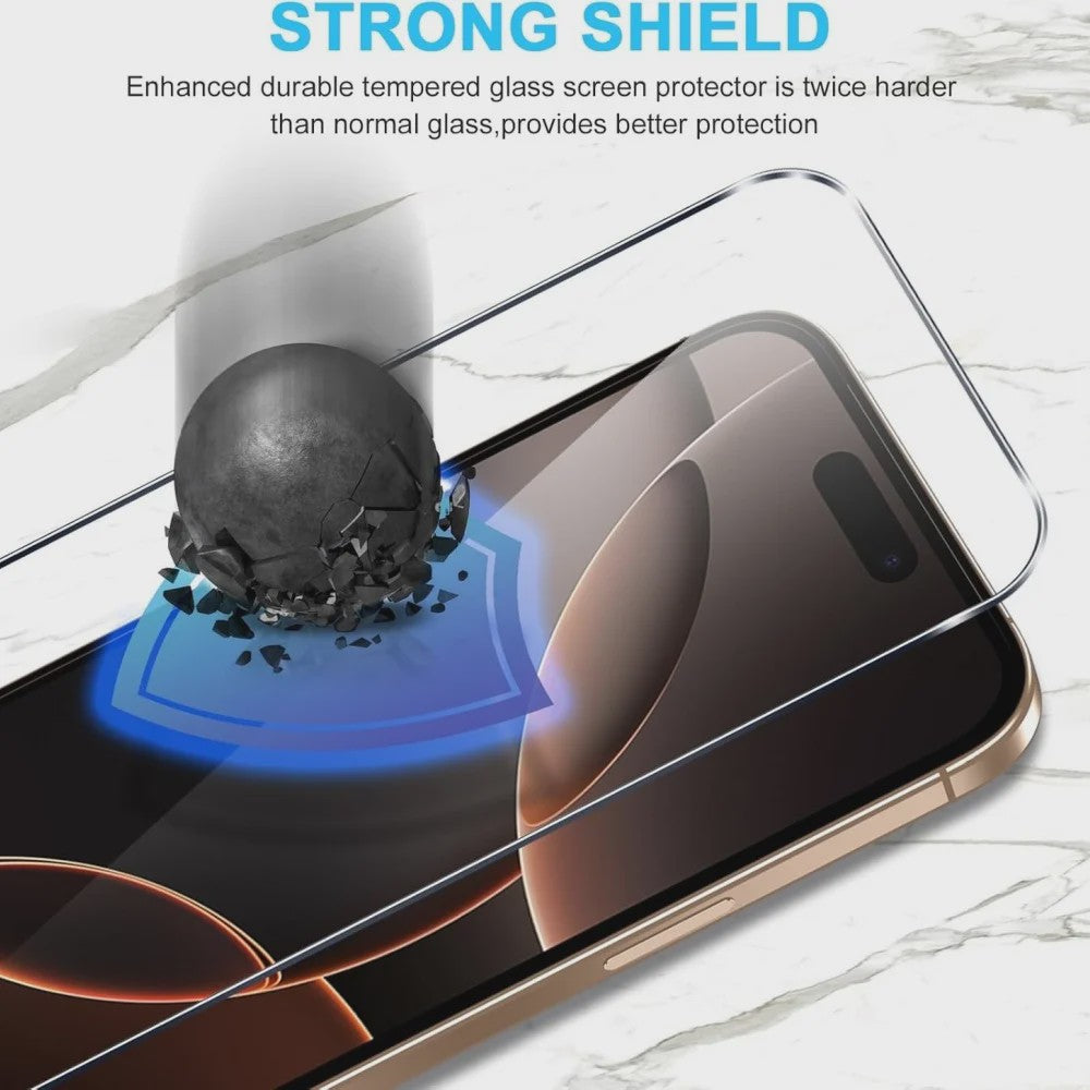 HD Tempered Glass Screen Protector voor iPhone 11 t/m 17 Pro Max & Mini - Keuze uit 1, 3 of 5 Stuks