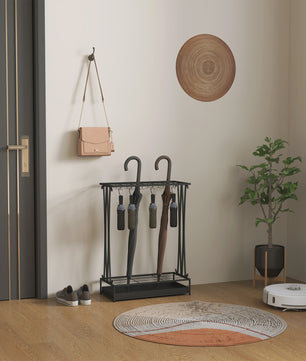 Stijlvolle Paraplustandaard met 24 Haken en Afneembare Drip Tray