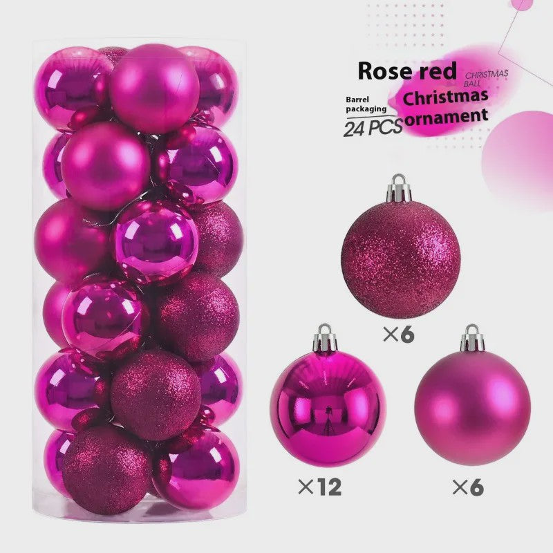 24x Kerstballen Set - 3/4/6cm - Multicolor & Glitter - Kerstboom Decoratie