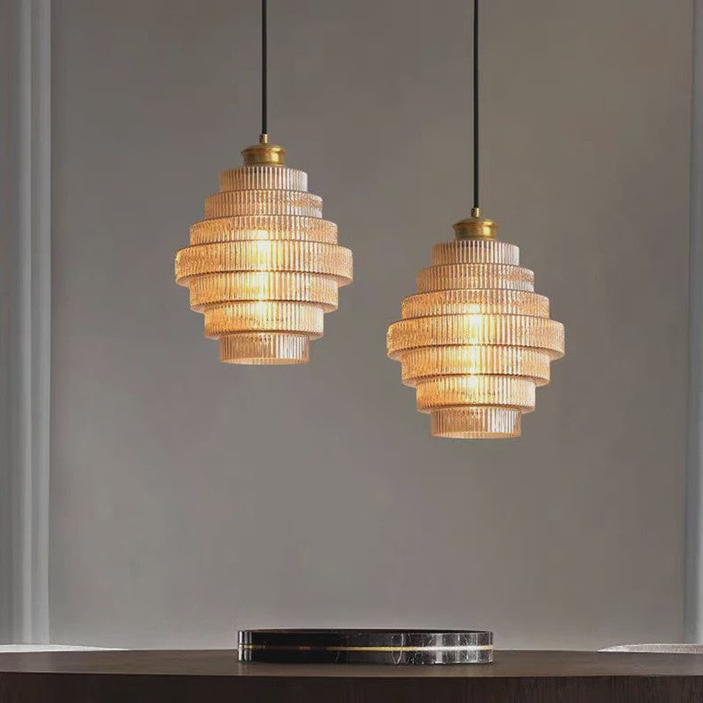 Nordic Retro Luxe Glazen Hanglamp - Sfeervolle Verlichting voor Bar, Slaapkamer & Eetkamer