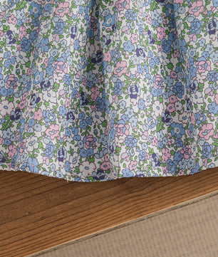 Zomerse Blauwe Bloemen Jurk voor Baby Meisjes - Koreaanse Stijl met Strikjes