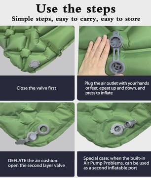 Inflatable Mattress Sleeping Pad Ultralight Camping Mat Air Mattress Camp Mat for Hiking Tent Travel Backpacker