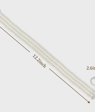 Elegante Multi-Rij Parel Choker Ketting - Handgemaakt Vintage Sieraad