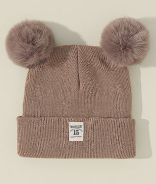 Warme Gebreide Babymuts met Pompon - Winter Beanie voor Jongens en Meisjes