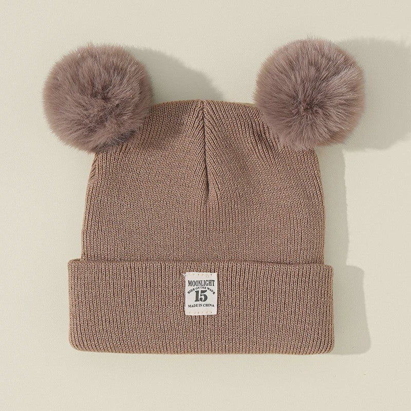 Warme Gebreide Babymuts met Pompon - Winter Beanie voor Jongens en Meisjes
