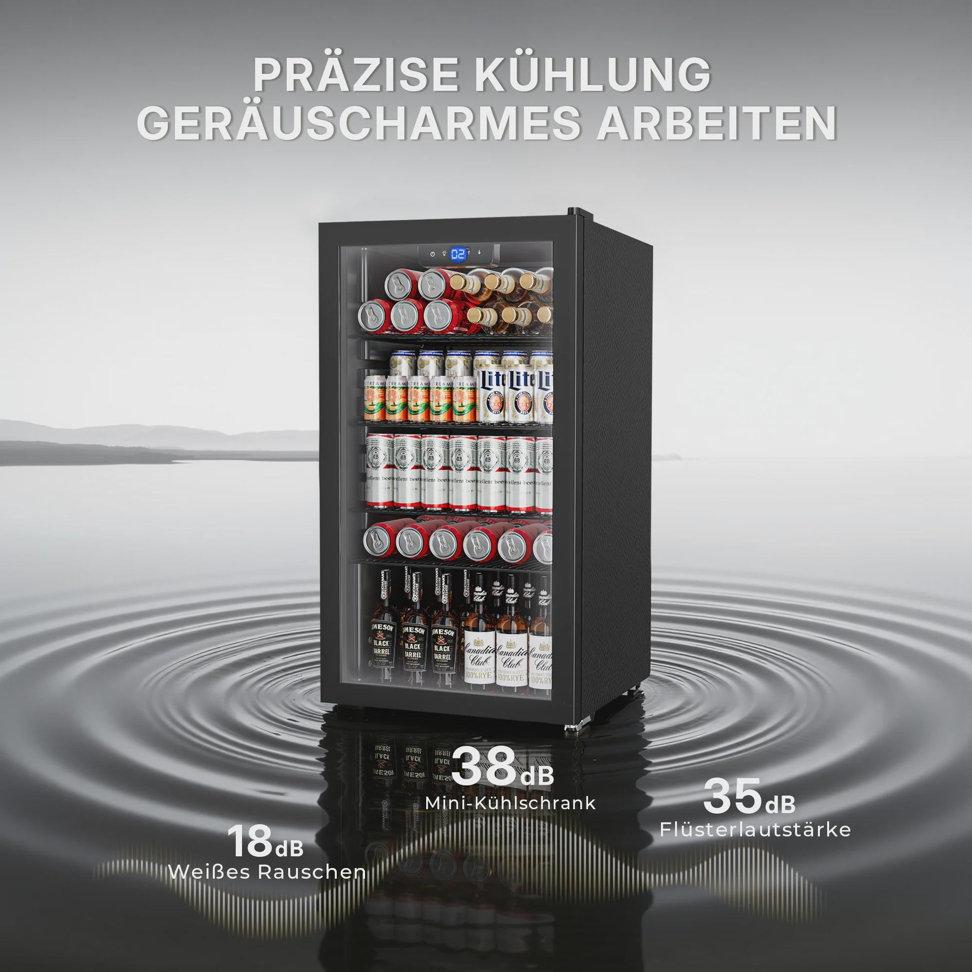 89L Drankenkoelkast met No Frost, Dubbel Glas & Omkeerde Deur - Energieklasse B