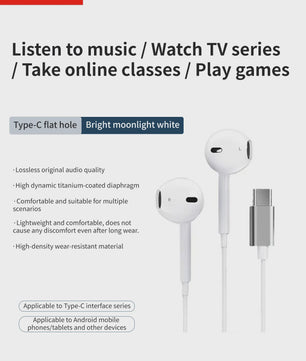 Lenovo 9D Stereo Bedrade Oordopjes met Microfoon - Hifi Geluid & Ruisonderdrukking