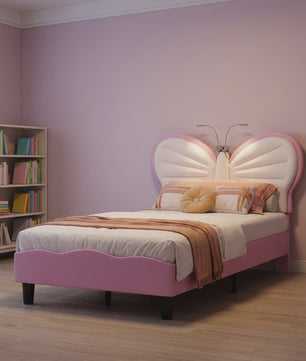 Anajqaqia Kinderbed met Vlinder Design, 90x200cm, Inclusief Nachtlampje