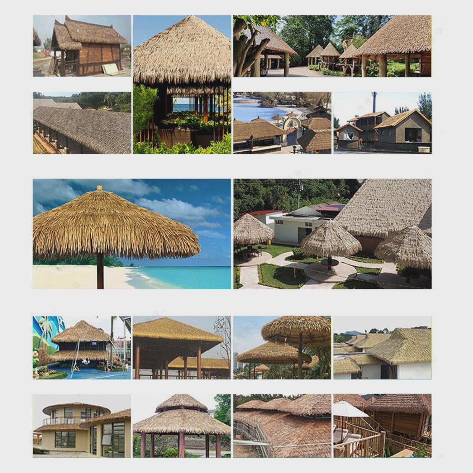 Kunstriet Dakbedekking voor Parasols & Tuinhuisjes - 100x50cm - Natuurlijke Uitstraling