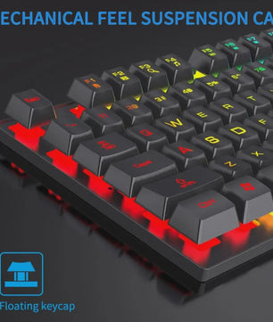 RGB Gaming Toetsenbord met Mechanisch Gevoel - 104 Toetsen, Bedraad, Waterdicht