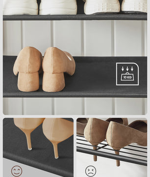VASAGLE Kapstok met Schoenenbank en 9 Haken - Entree Meubel 64x32.2x180 cm