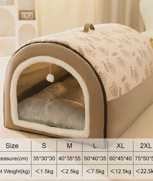 Warm Hondenhuis met Afneembaar Bed - Zacht & Antislip Slaapnest voor Hond of Kat
