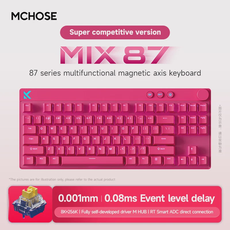 MCHOSE MIX87 Magnetische Switch Gaming Toetsenbord - 8K Polling, 0.08ms Latency, ARGB