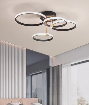 Moderne LED Plafondlamp Kroonluchter - Dimbaar, Goud/Chroom/Zwart
