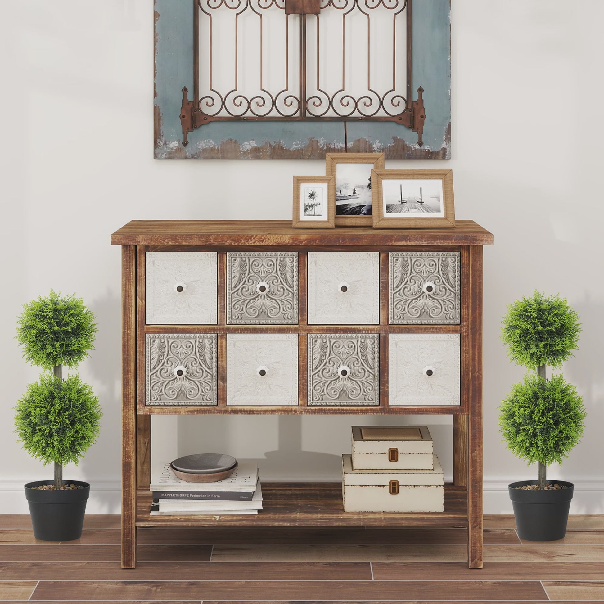 Set van 2 Kunstplanten Bal Topiary 60 cm - Decoratieve Kunst Bollen in Pot