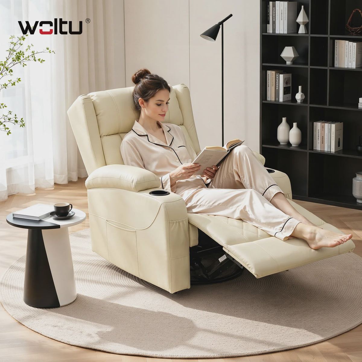 Draaibare Fauteuil met Verstelbare Rugleuning en Voetensteun | Comfortabel en Stijlvol